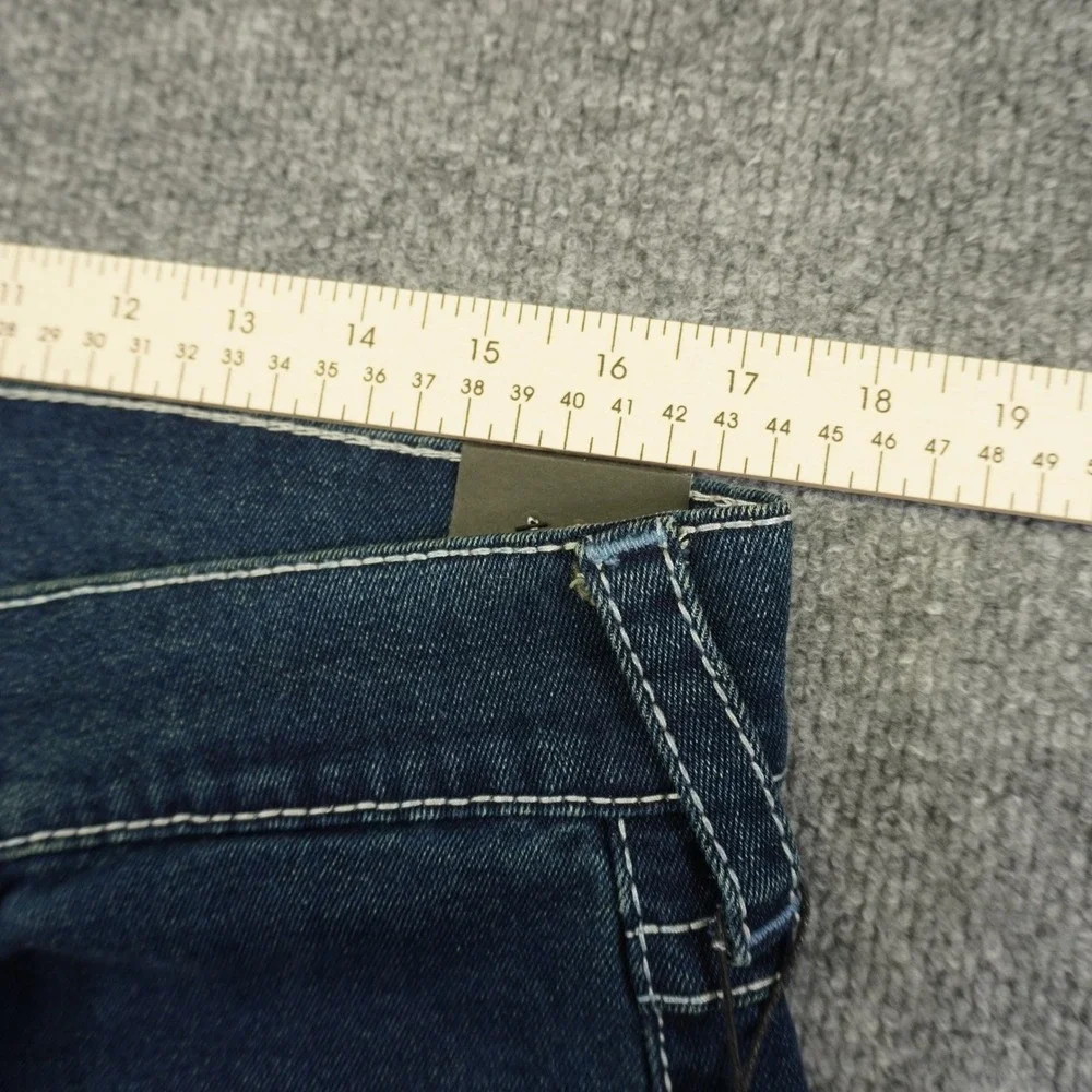 NEW True Religion Rocco Big T Flap Jeans Mens 33x32 Blue Dark Wash Skinny